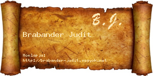 Brabander Judit névjegykártya